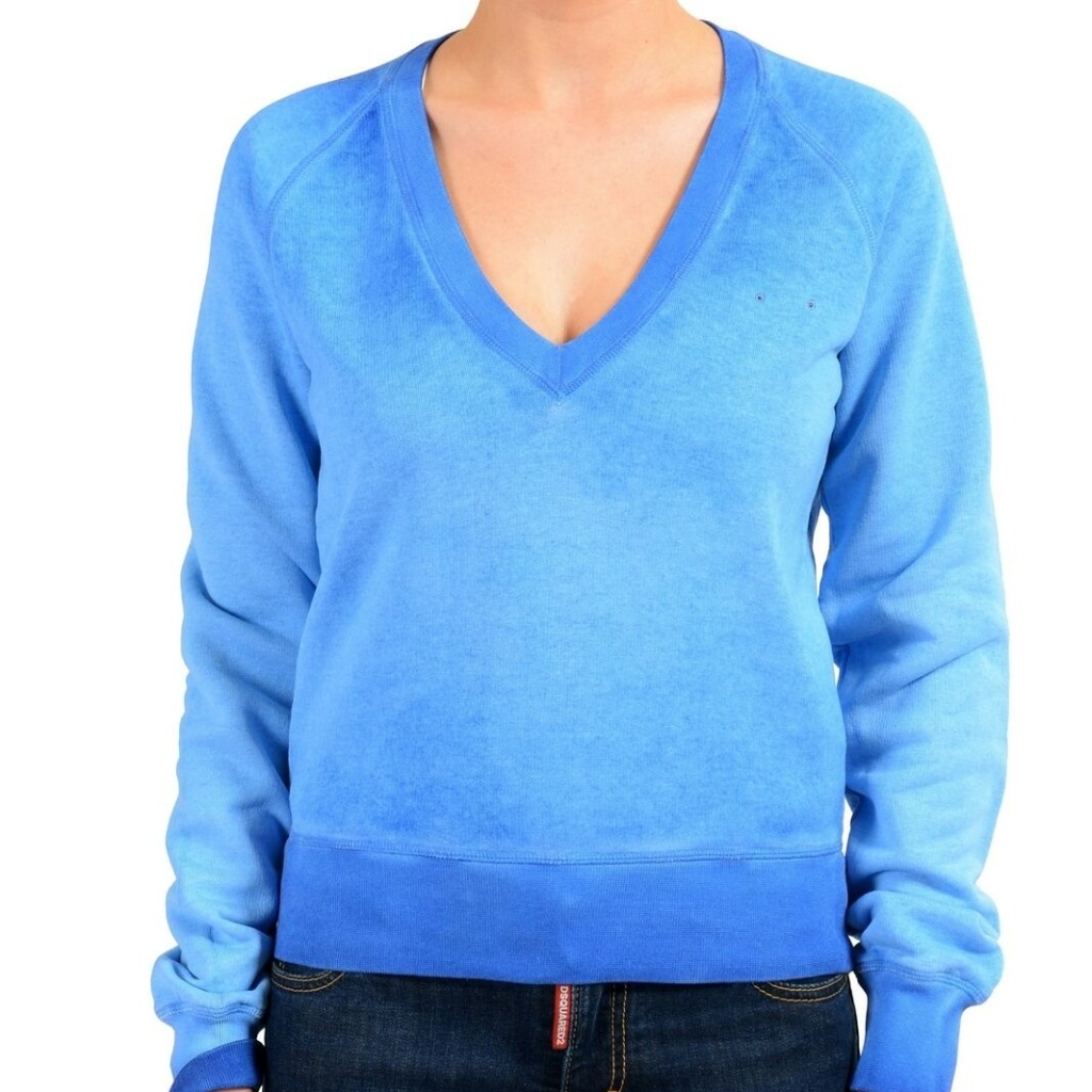 Dsquared2 Women's Blue V-Neck Sweatshirt